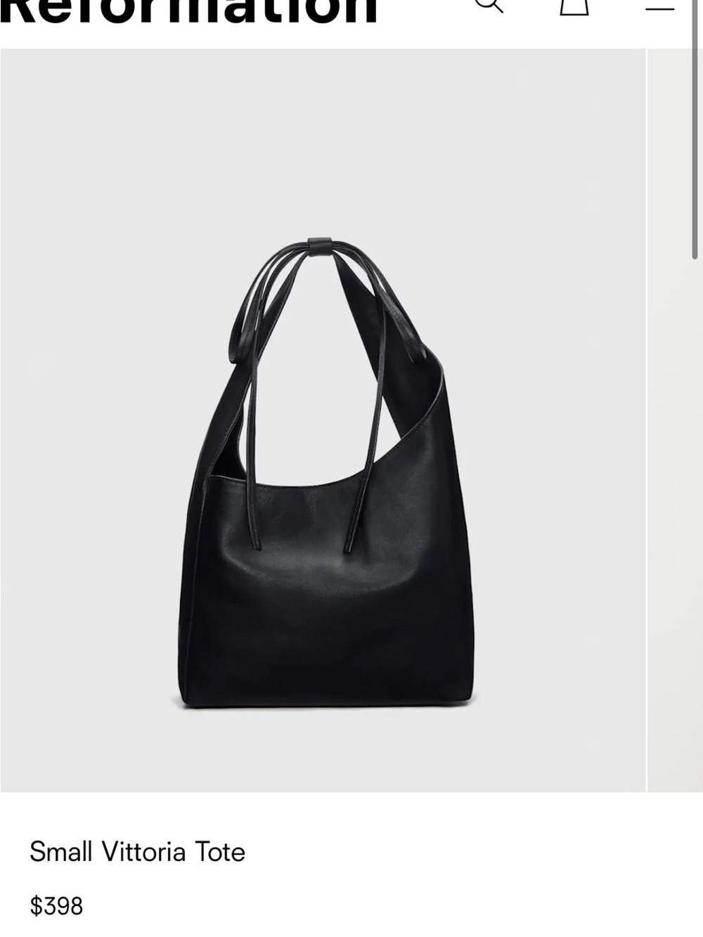 Reformation Black Vittoria Tote